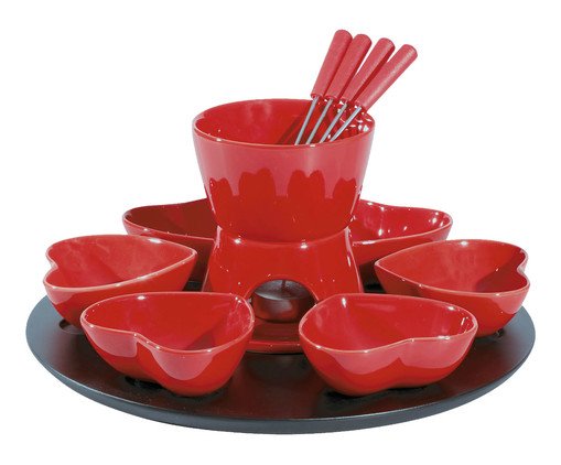 Jogo para Fondue em Inox Mons, Vermelho | WestwingNow