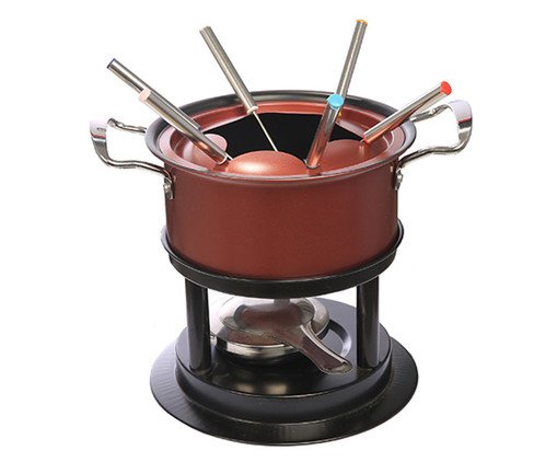 Jogo para Fondue em Inox Viena, Vermelho | WestwingNow