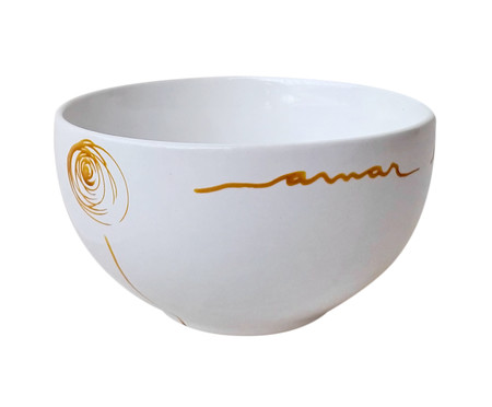 Bowl em Porcelana Flor Amarela - Branco | WestwingNow