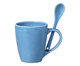 Caneca com Colher Milk Azul Turquesa, Azul | WestwingNow