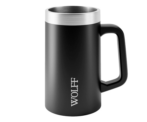 Caneca Térmica para Cerveja em Inox Wolff Preta, Preto | WestwingNow