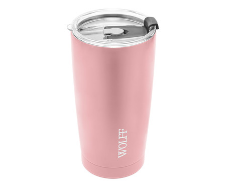 Copo Térmico em Inox com Tampa Rosé