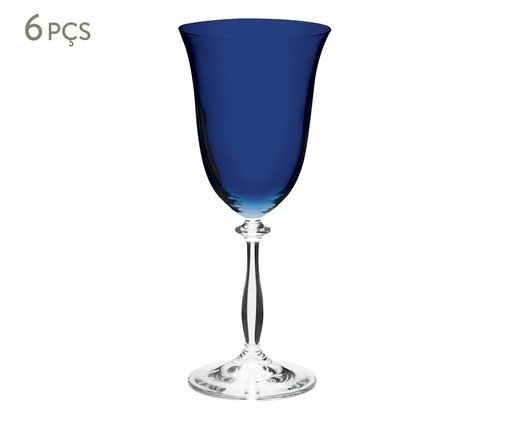 Jogo de Taças para Água em Cristal Angela Azul Escuro, Colorido | WestwingNow