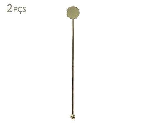 Jogo de Misturadores para Drink em Inox Bolinha Dourado, Dourado | WestwingNow