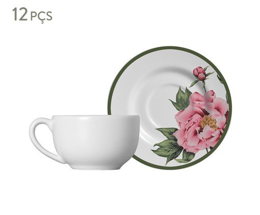Jogo de Xícaras de Chá com Pires Peony Rose, Colorido | WestwingNow