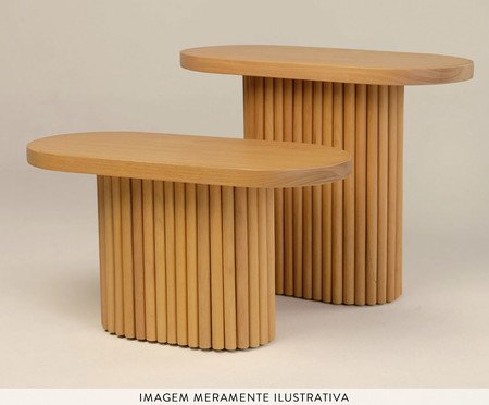 Conjunto com 2 Mesas Laterais Noa Jatoba | Westwing