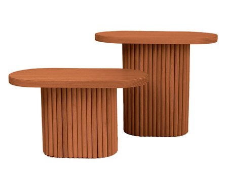 Conjunto com 2 Mesas Laterais Noa Jatoba | Westwing