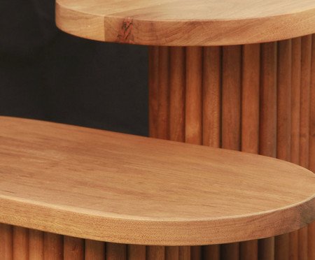 Conjunto com 2 Mesas Laterais Noa Canela | Westwing