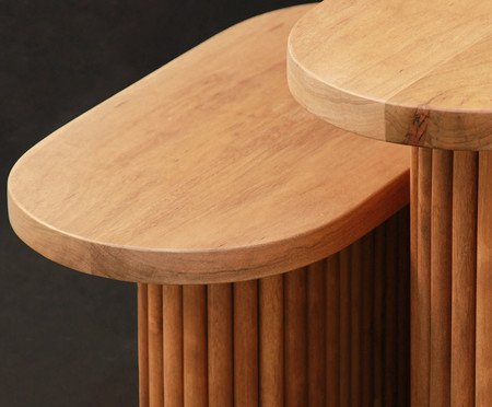 Conjunto com 2 Mesas Laterais Noa Canela | Westwing