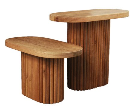 Conjunto com 2 Mesas Laterais Noa Canela | Westwing