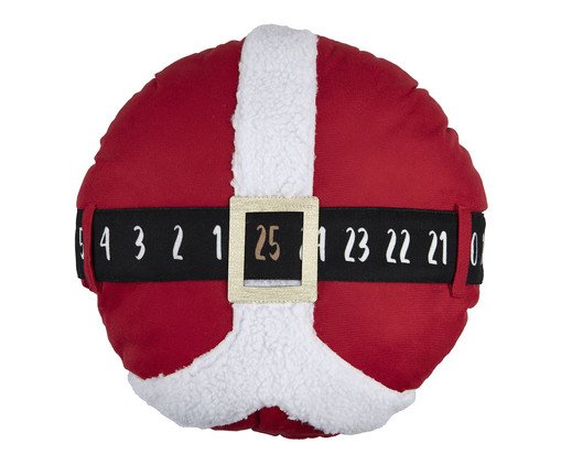 Almofada Natalina Barriga Noel com Bordado e Aplicação - Vermelha, red | WestwingNow