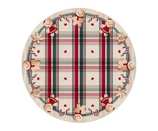 Capa para Sousplat Natalino A Magia dos Biscoitos - Creme, beige | WestwingNow