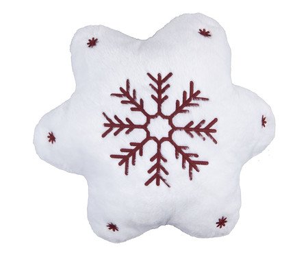 Almofada Natalina Floco de Neve com Bordado - Branca | Westwing