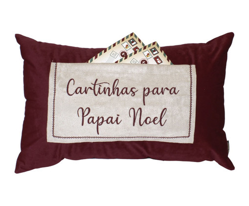 Almofada Natalina Cartinhas para O Papai Noel - Creme, beige | WestwingNow