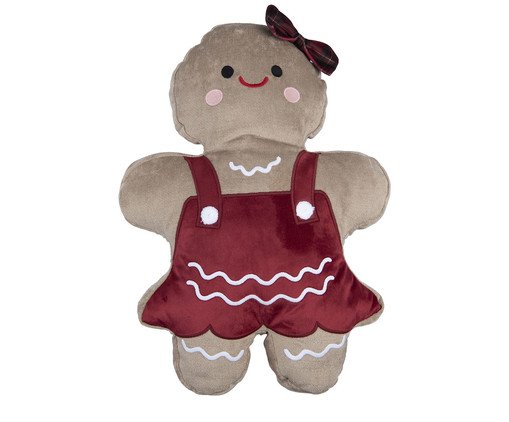 Almofada Natalina Gingerbella com Bordado e Aplicação, multicolor | WestwingNow