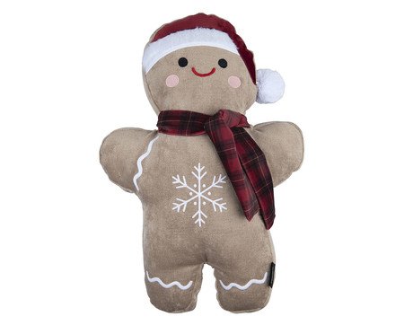 Almofada Natalina Gingerbell com Bordado e Aplicação | Westwing