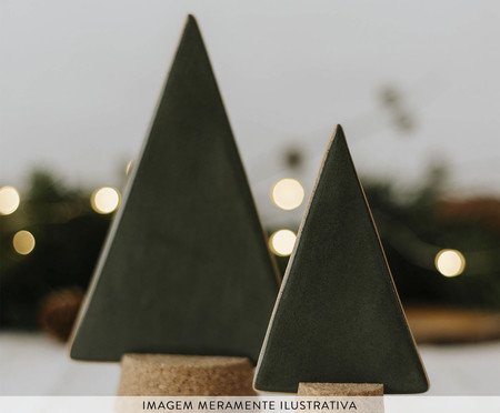 Jogo de Adornos Árvores Natalinas em Cerâmica - Verde | Westwing