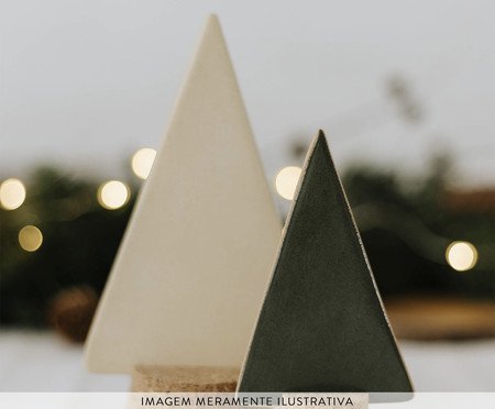 Jogo de Adornos Árvores Natalinas em Cerâmica - Verde | Westwing