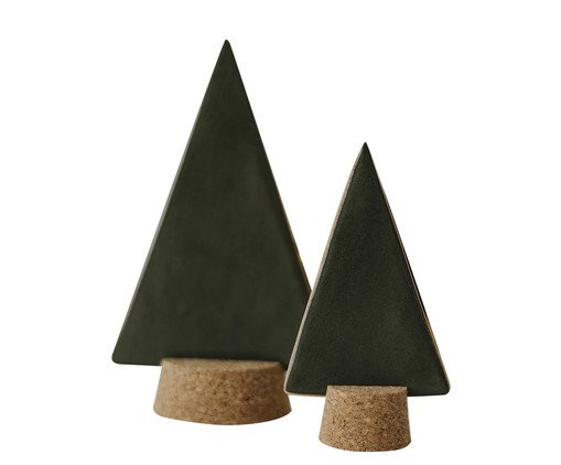 Jogo de Adornos Árvores Natalinas em Cerâmica - Verde, green | WestwingNow