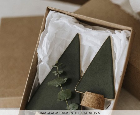 Jogo de Adornos Árvores Natalinas em Cerâmica - Verde | Westwing