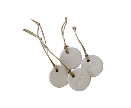 Jogo de Pendentes em Porcelana Amor, Memória, Vida e Família | Westwing