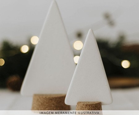 Jogo de Adornos Árvores Natalinas em Porcelana - Branco | Westwing
