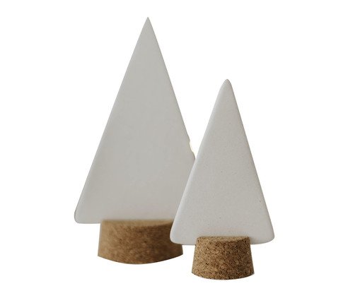 Jogo de Adornos Árvores Natalinas em Porcelana - Branco, white | WestwingNow