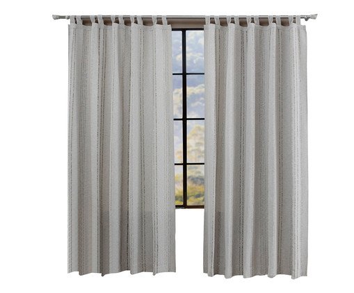 Cortina com Passa Fio Lagrotta Preta, multicolor | WestwingNow