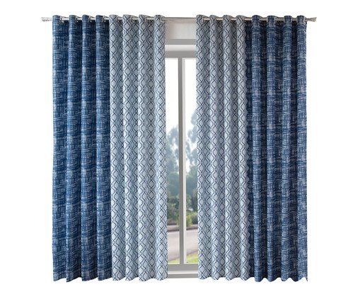 Cortina Combinada Equador Marinho, multicolor | WestwingNow