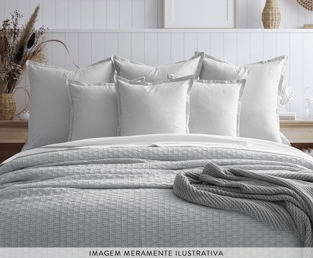 Capa para Almofada Eurosham Rústico Prata | Westwing