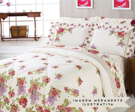 Edredom Dupla Face Hortências 200 Fios | Westwing