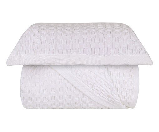 Jogo de Cobre-Leito Acetinado Jacquard Braga Branco 300 Fios, multicolor | WestwingNow