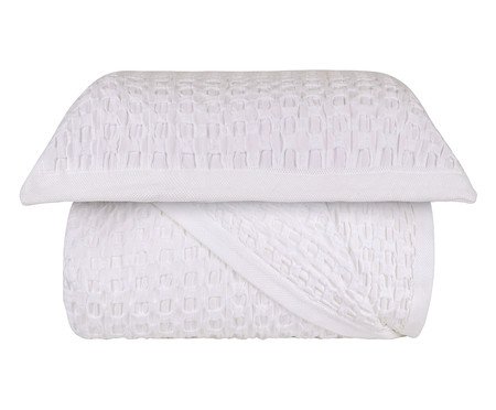 Jogo de Cobre-Leito Acetinado Jacquard Braga Branco 300 Fios | Westwing