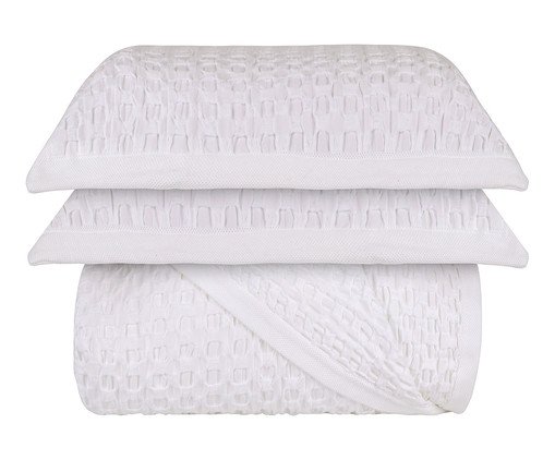 inativo_Jogo de Cobre-Leito Acetinado Jacquard Braga Branco 300 Fios - King Size, multicolor | WestwingNow