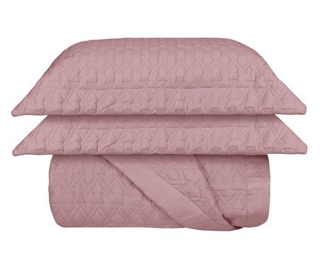 inativo_Jogo de Cobre-Leito Acetinado Matelasse St.Germain Rosê Blush 300 Fios - Solteiro King Size