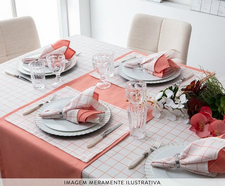 Jogo Americano Panamá Grid Coral | Westwing