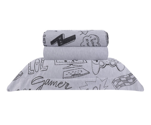 Jogo de Cama Game Malha, multicolor | WestwingNow