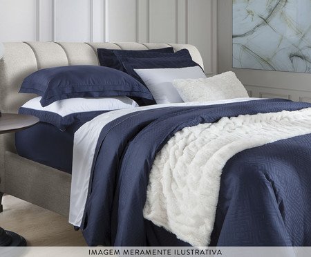 Fronha Mykonos Jacq Marinho Acetinado | Westwing