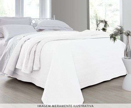 inativo_Jogo de Cobre-Leito Acetinado Bordado Palace Branco 400 Fios - King Size | Westwing