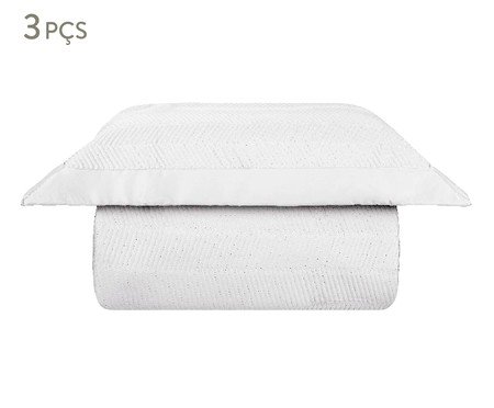 inativo_Jogo de Cobre-Leito Acetinado Bordado Palace Branco 400 Fios - King Size | Westwing