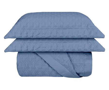 Jogo de Cobre-Leito Acetinado Matelassê St. Germain Índigo 300 Fios | Westwing