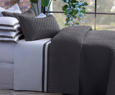 Jogo de Cobre-Leito Matelassê Zig Grafite 200 Fios | Westwing