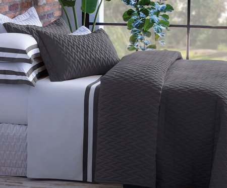 Jogo de Cobre-Leito Matelassê Zig Grafite 200 Fios | Westwing