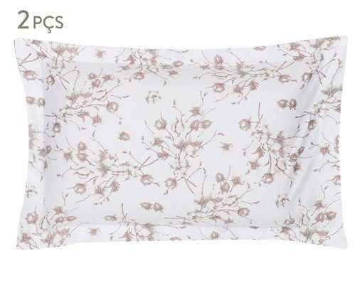 inativo_Jogo de Fronhas Acetinadas Flor do Algodão 300 Fios - 50X70cm, multicolor | WestwingNow