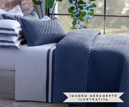 Jogo de Cobre-Leito Zig Marinho 200 Fios - Solteiro | Westwing