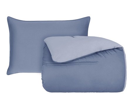Jogo de Duvet Acetinado Matelassê Duo Azul 300 Fios | Westwing