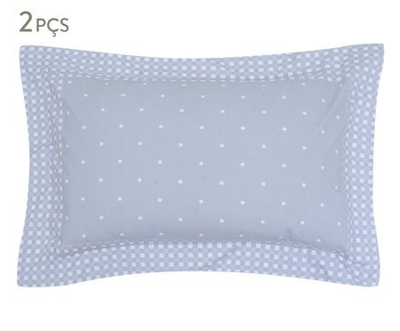 Jogo de Fronhas Vichy Petit Cinza 200 Fios | Westwing