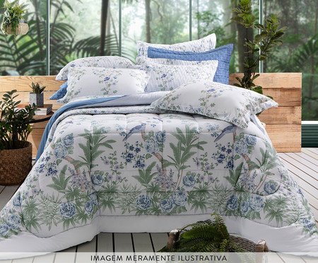 Jogo de Comforter Acetinado Malai Blue 300 Fios | Westwing