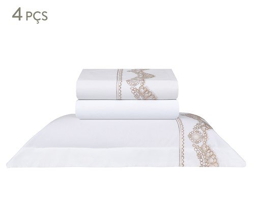 Jogo de Lençol Acetinado Veneza Bordado 300 Fios, multicolor | WestwingNow