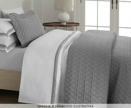 Jogo de Lençol Acetinado St.Moritz Grafite Prateado 300 Fios | Westwing